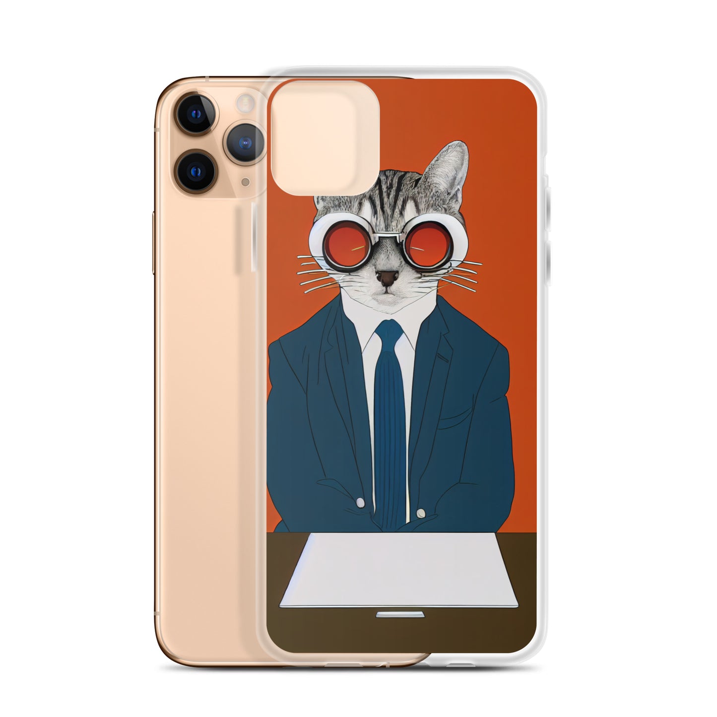 iPhone Case - Orange Business Cat Boss