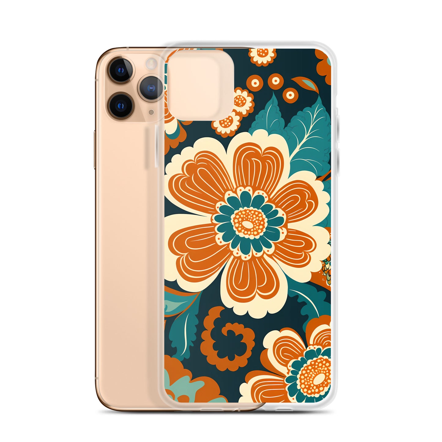 iPhone Case - Orange and Turquoise Blossom