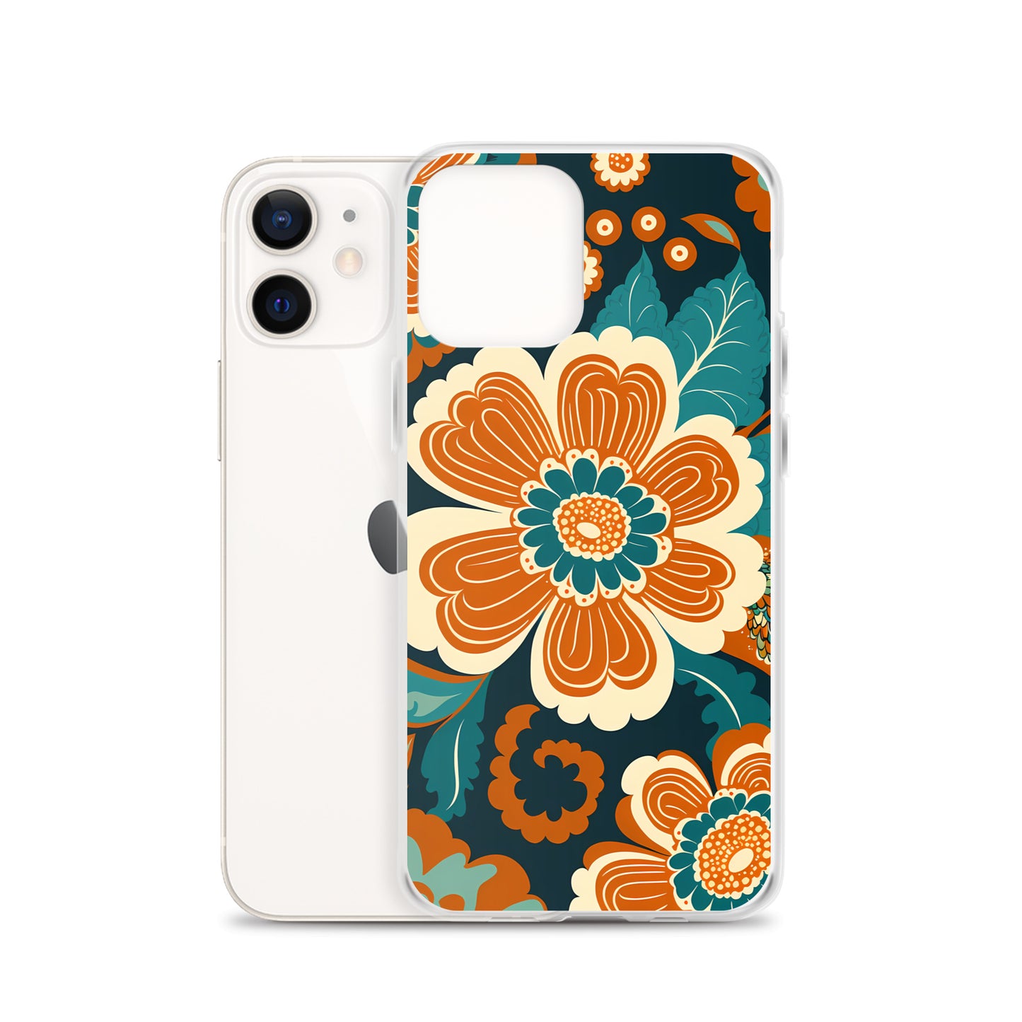 iPhone Case - Orange and Turquoise Blossom