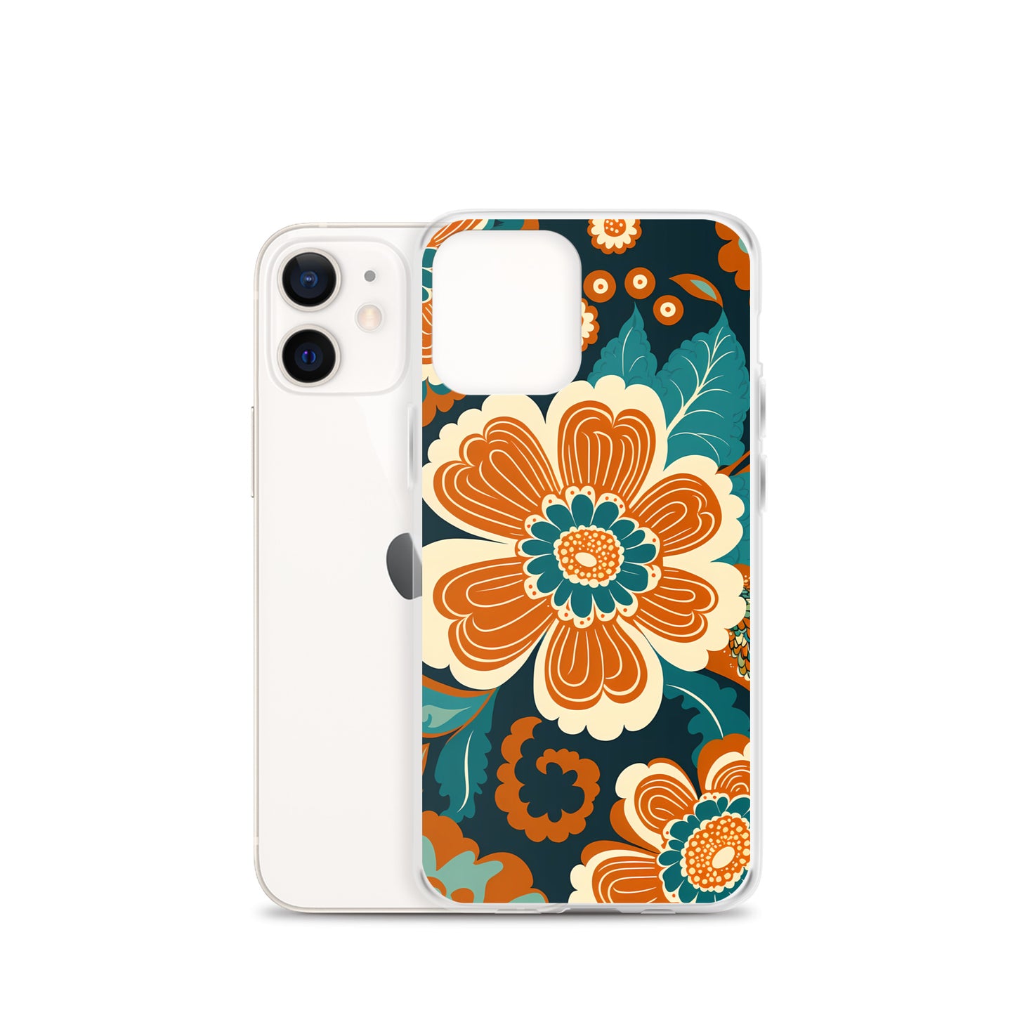 iPhone Case - Orange and Turquoise Blossom