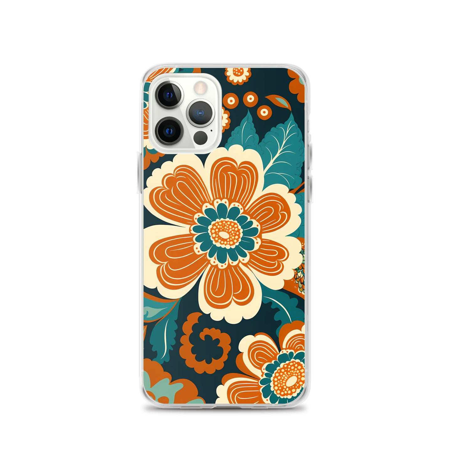 iPhone Case - Orange and Turquoise Blossom