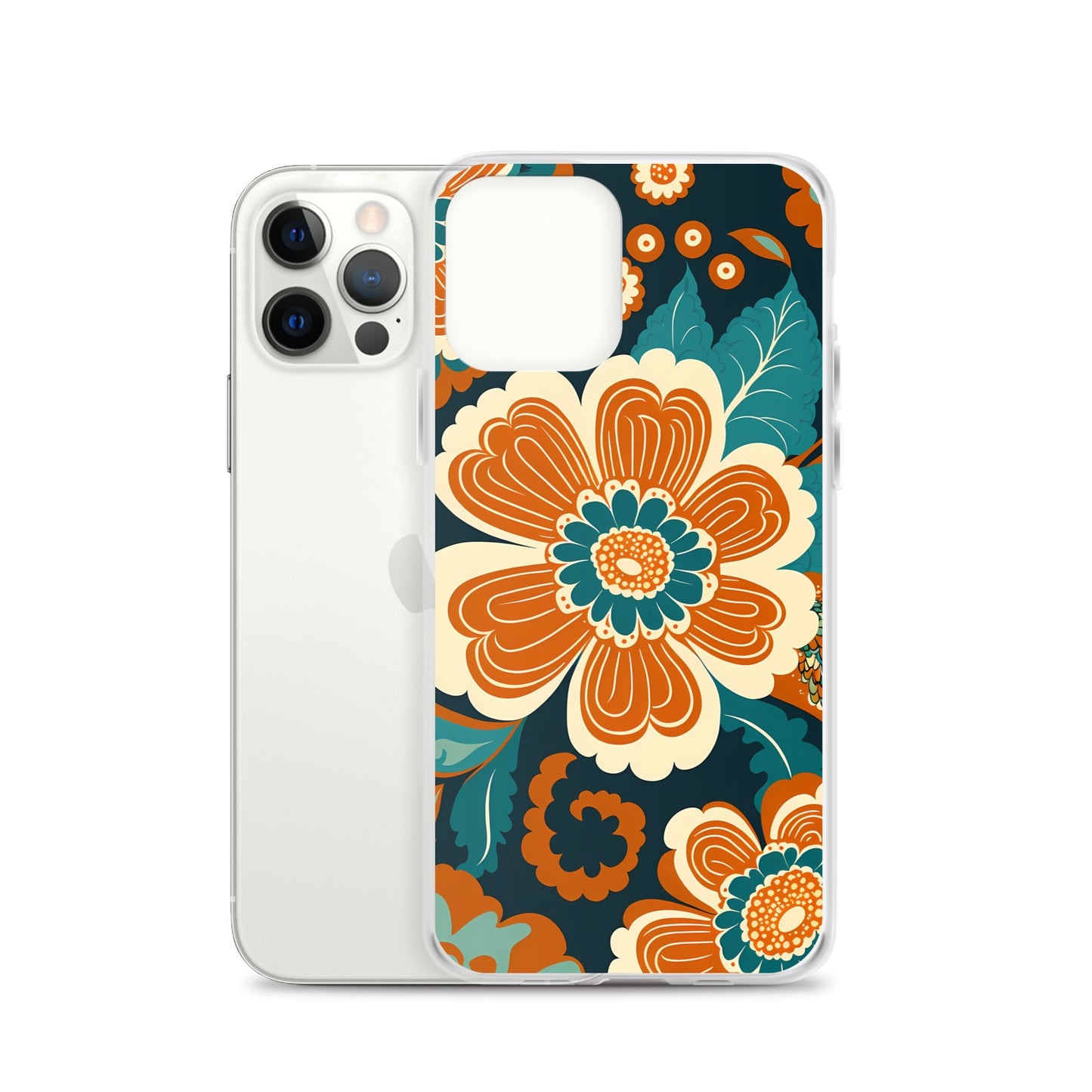 iPhone Case - Orange and Turquoise Blossom