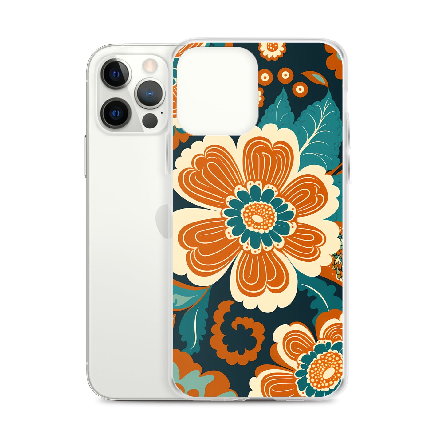 iPhone Case - Orange and Turquoise Blossom