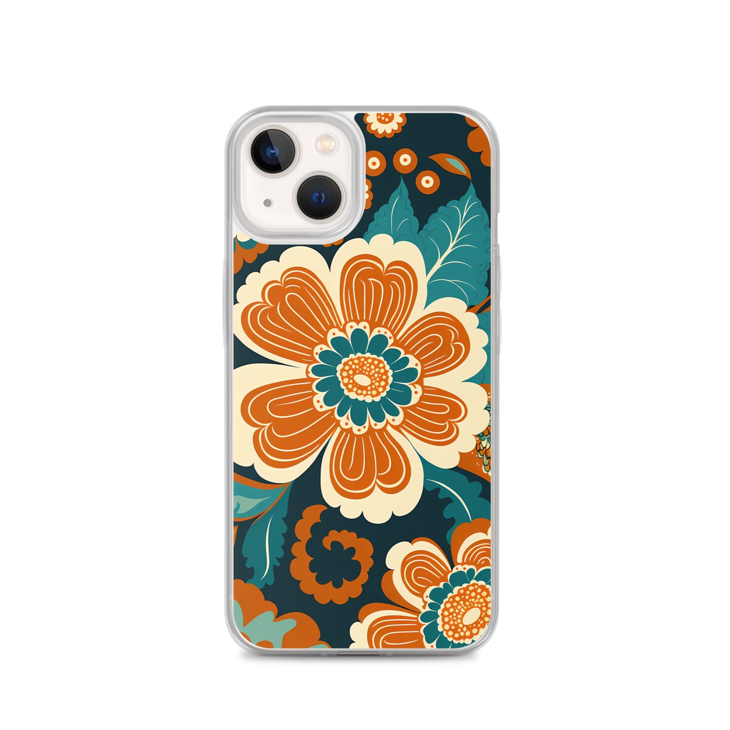 iPhone Case - Orange and Turquoise Blossom