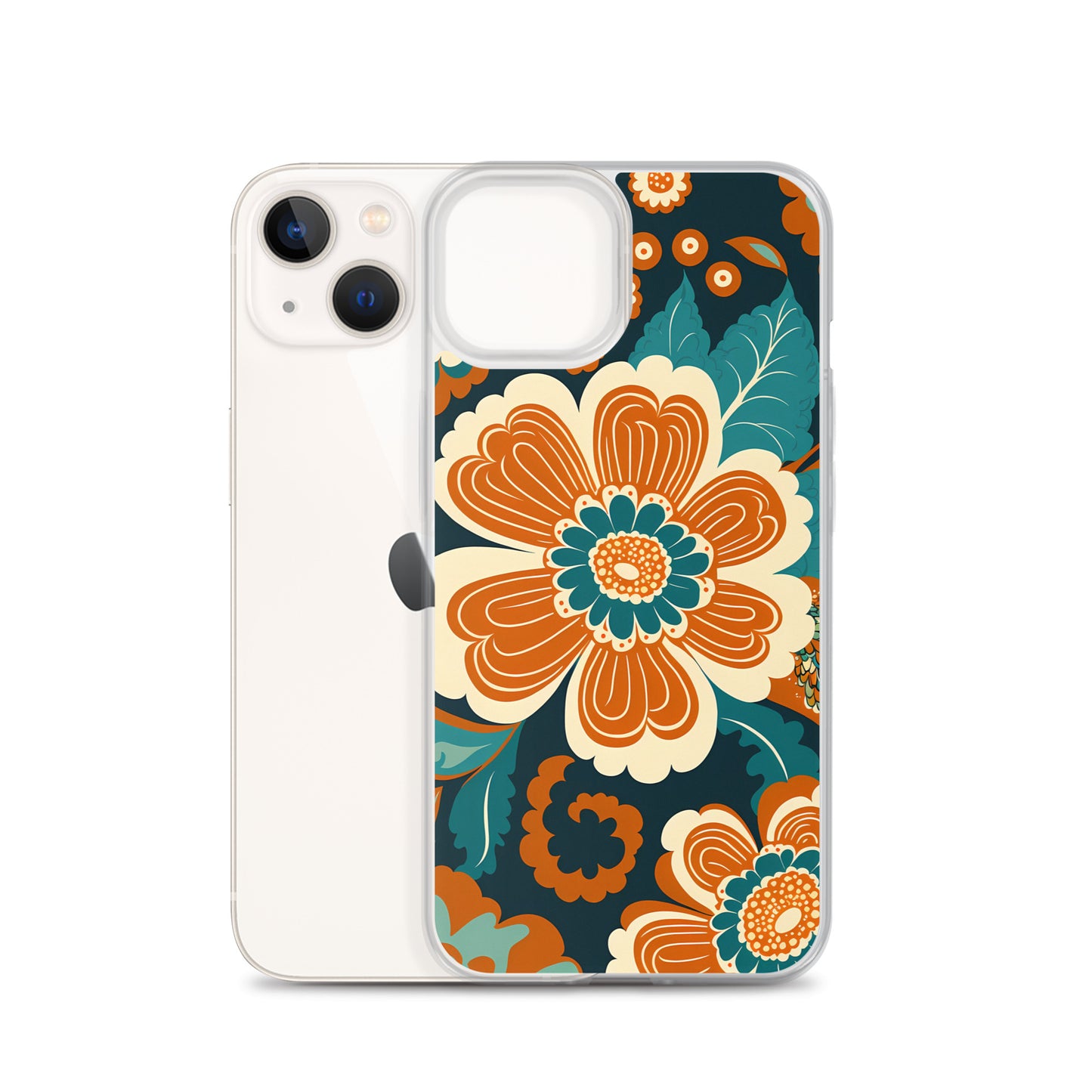 iPhone Case - Orange and Turquoise Blossom