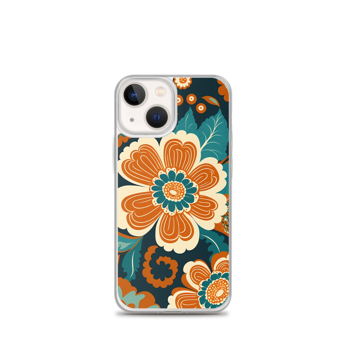 iPhone Case - Orange and Turquoise Blossom