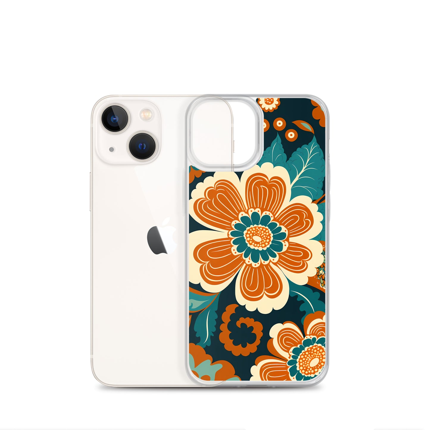 iPhone Case - Orange and Turquoise Blossom