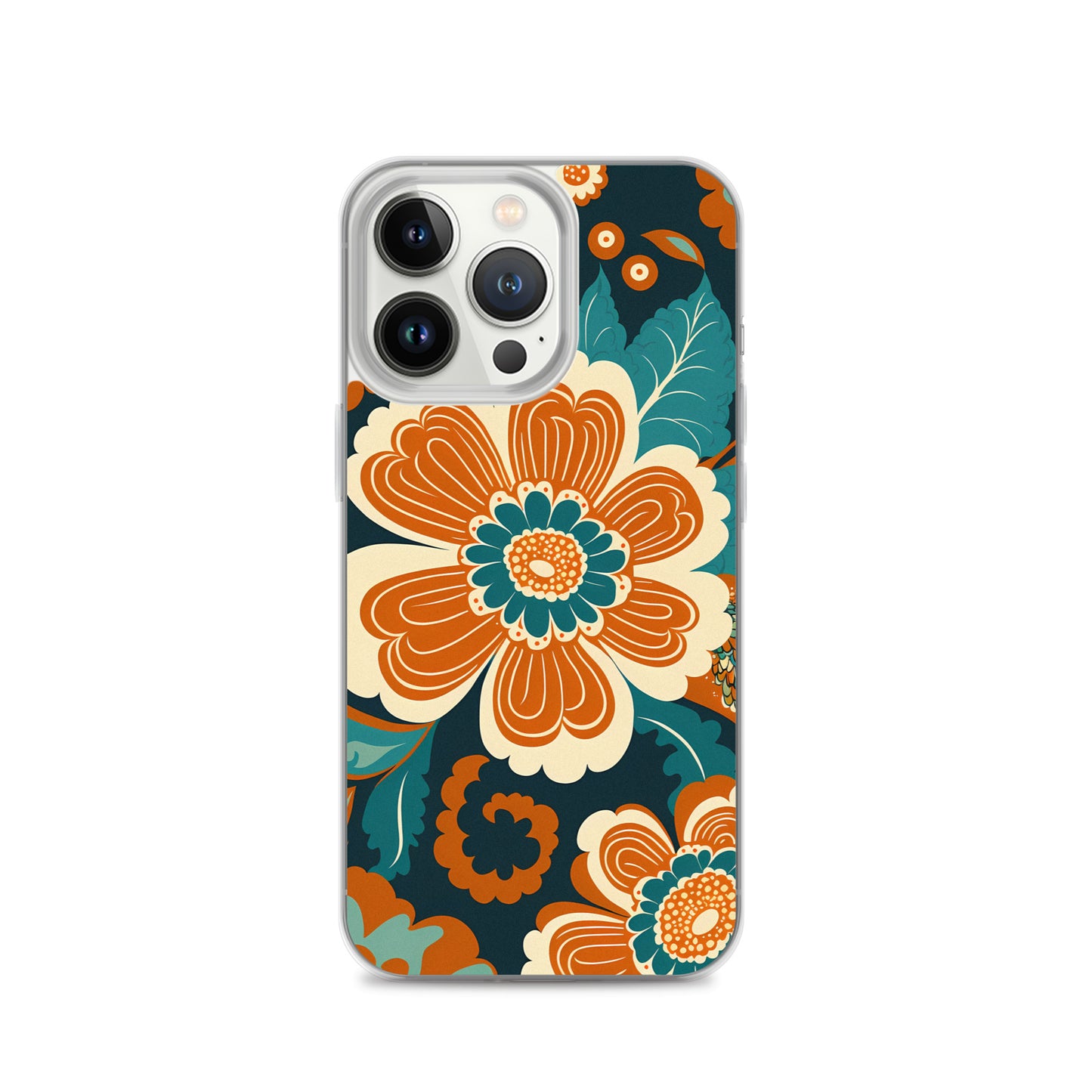 iPhone Case - Orange and Turquoise Blossom