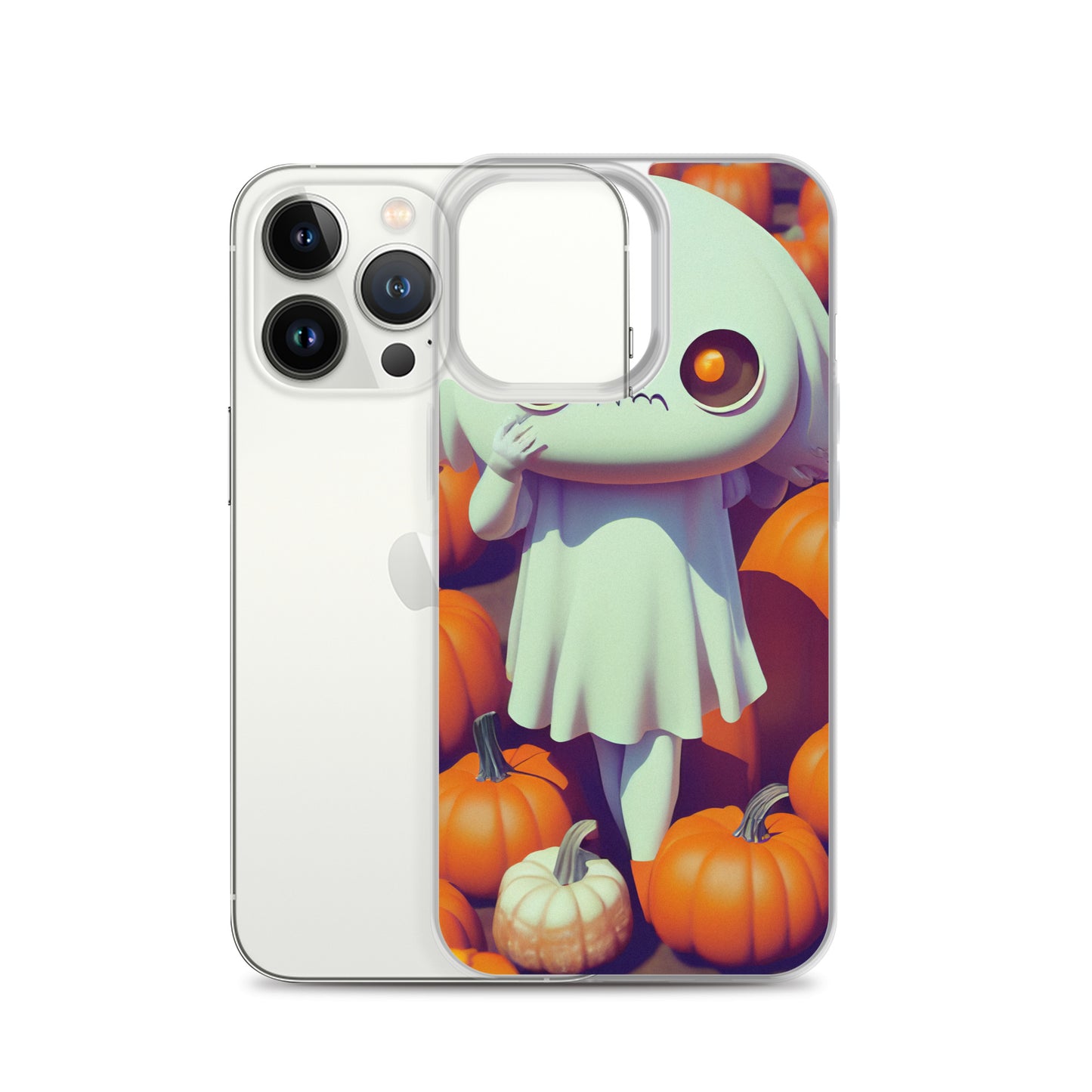 iPhone Case - Halloween Ghost Girl in the Pumpkin Patch