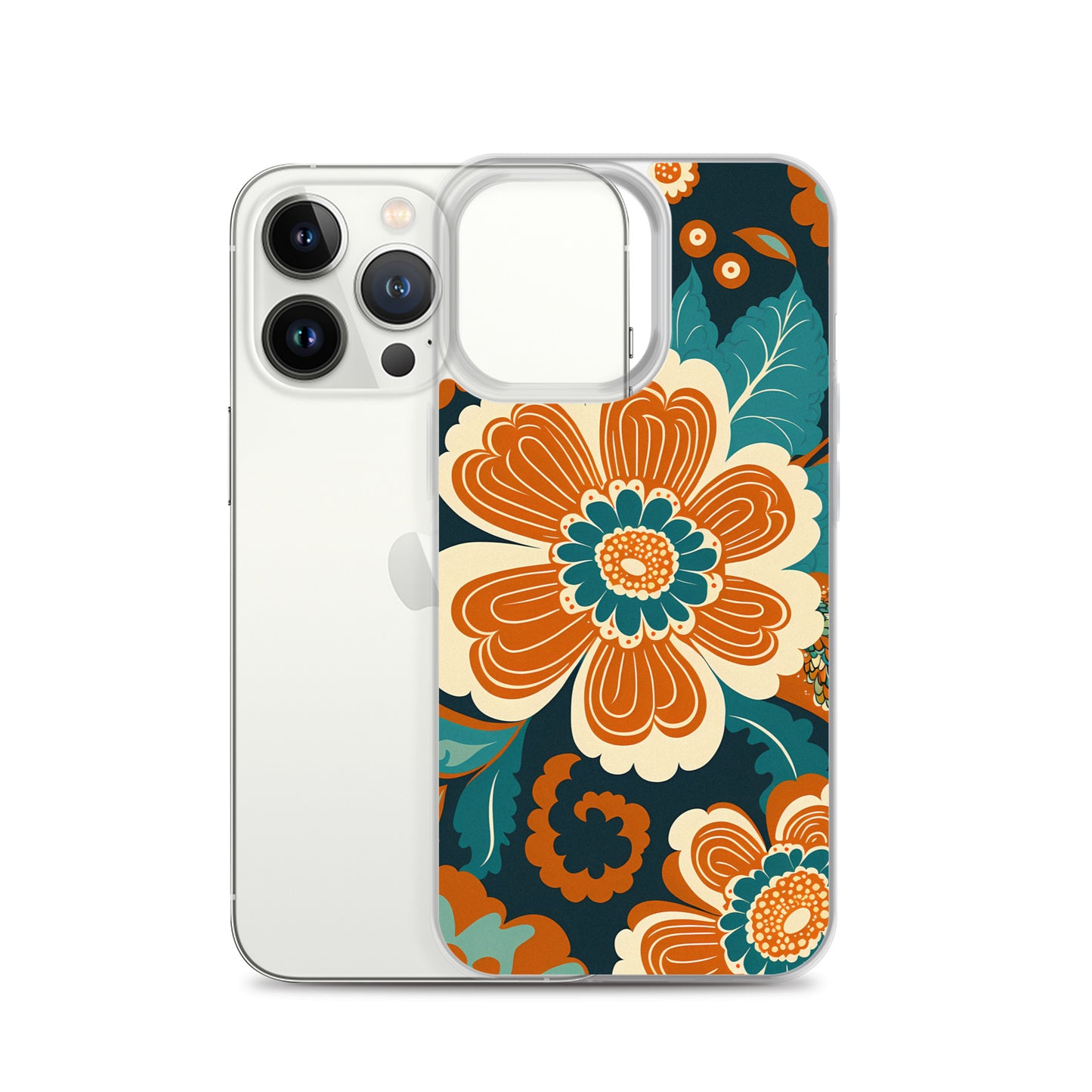 iPhone Case - Orange and Turquoise Blossom
