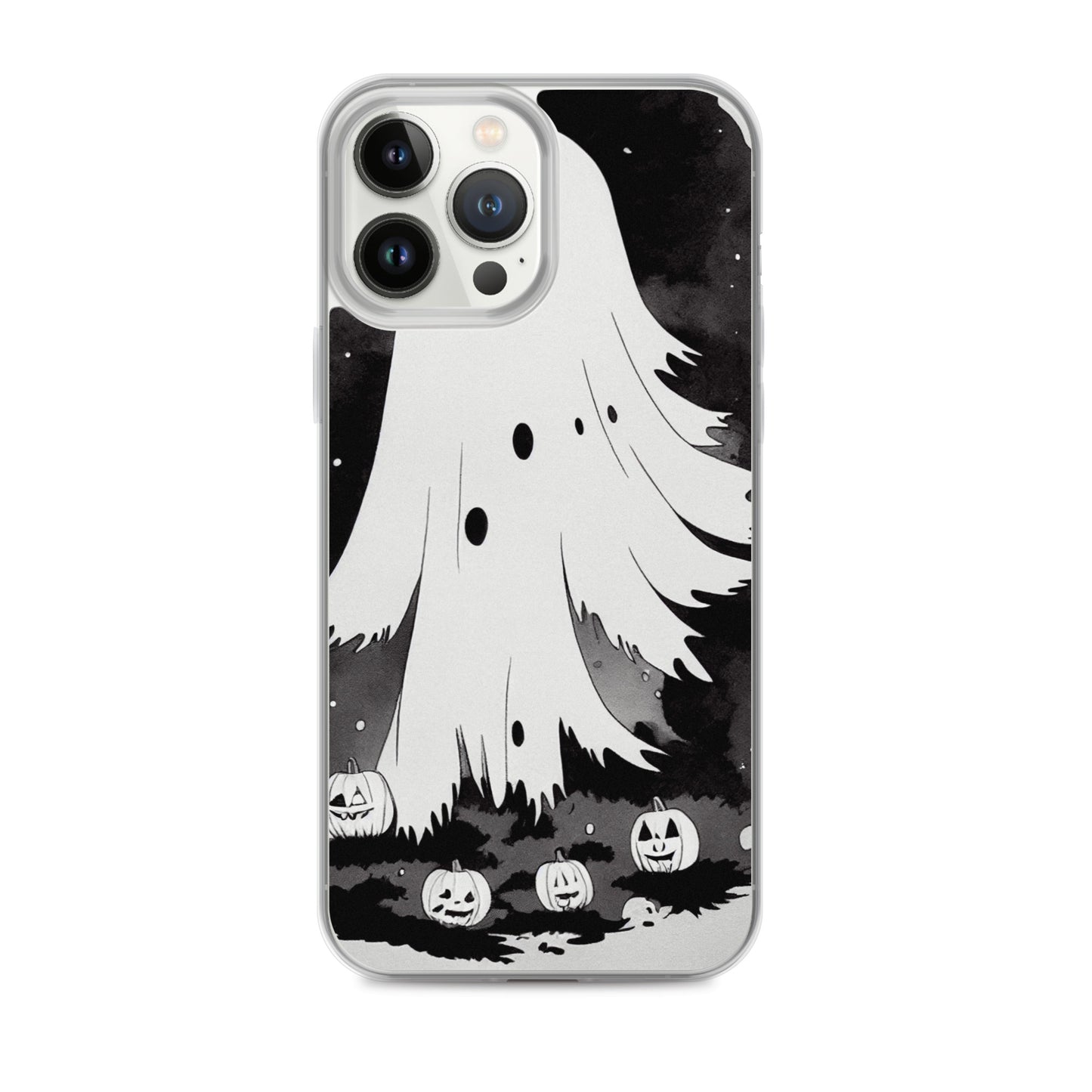 iPhone Case - Halloween Black and White Ghost