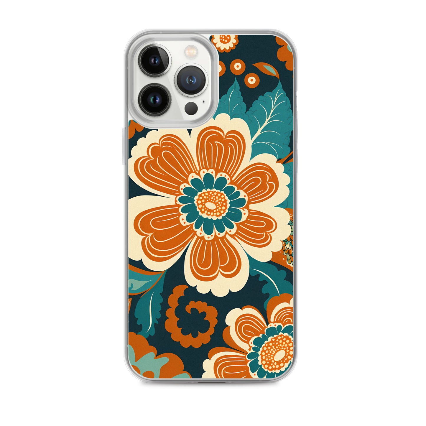 iPhone Case - Orange and Turquoise Blossom