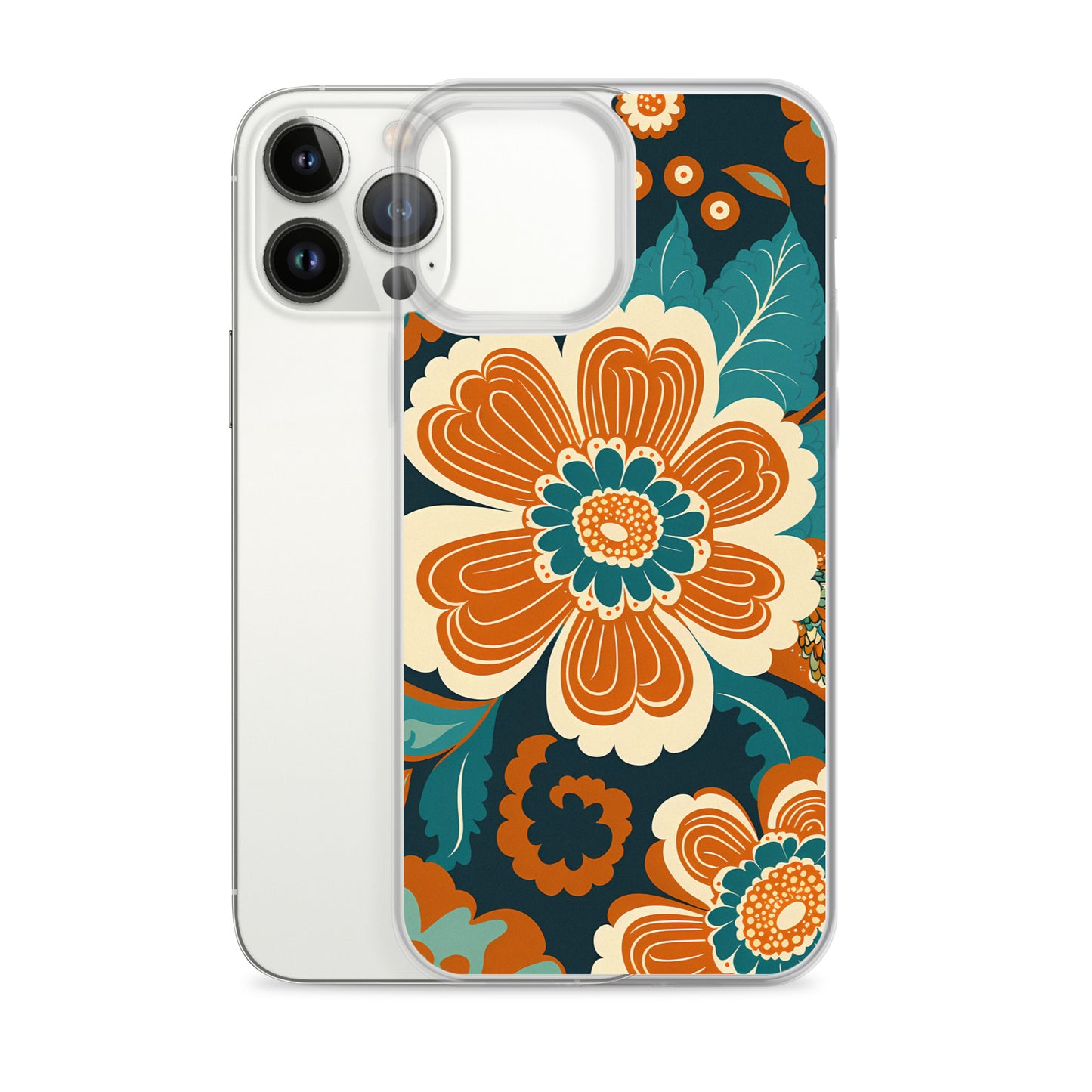 iPhone Case - Orange and Turquoise Blossom