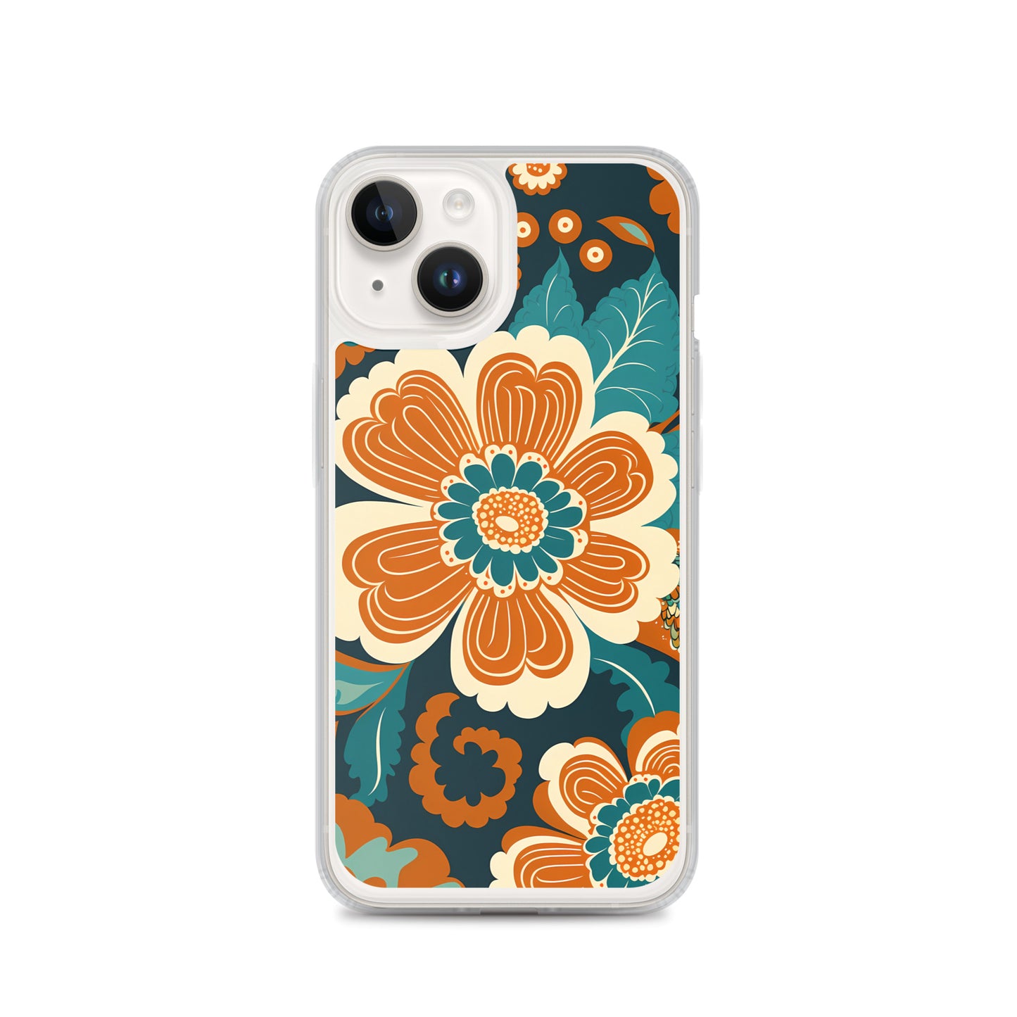iPhone Case - Orange and Turquoise Blossom