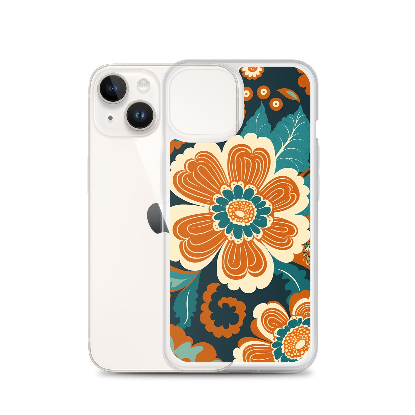 iPhone Case - Orange and Turquoise Blossom