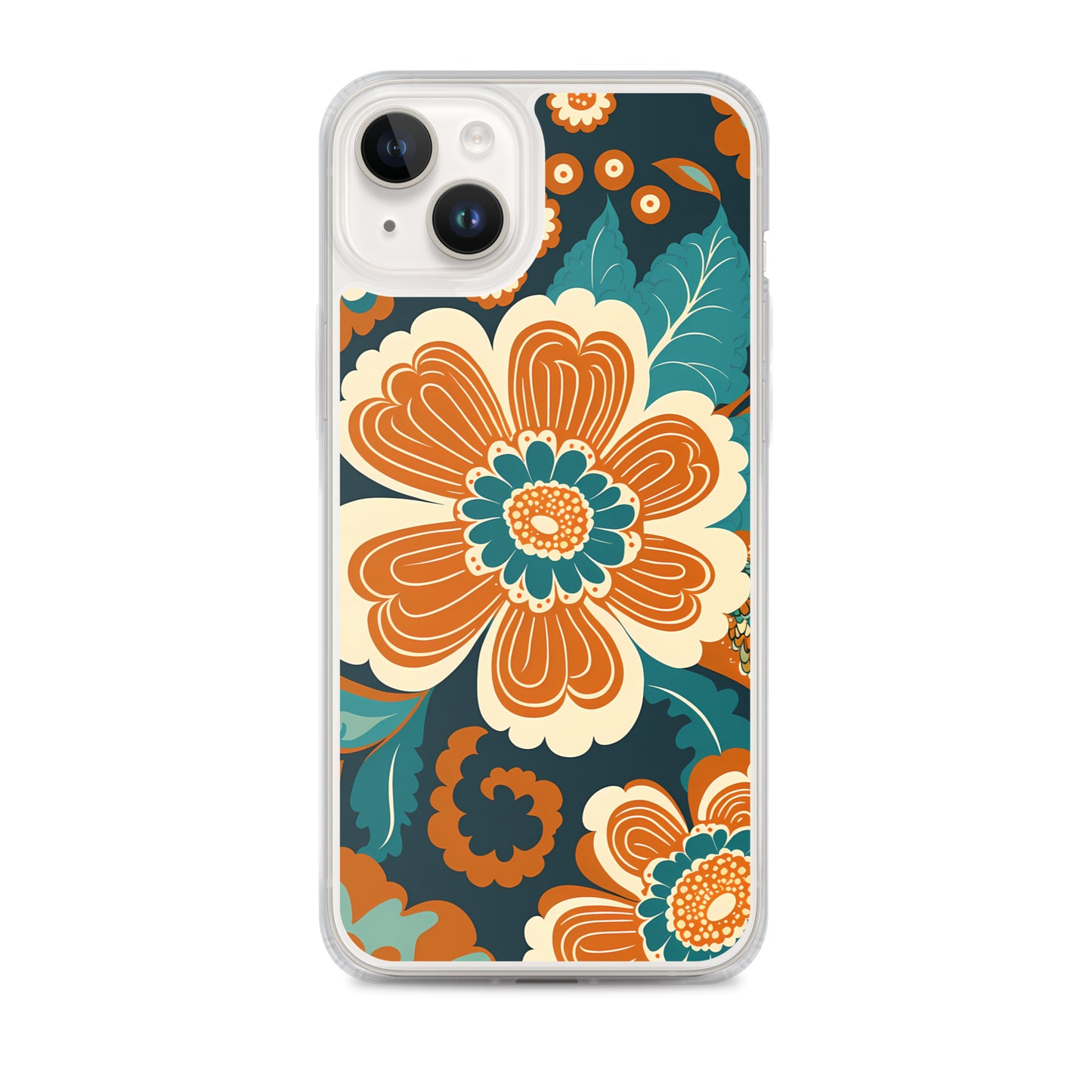 iPhone Case - Orange and Turquoise Blossom