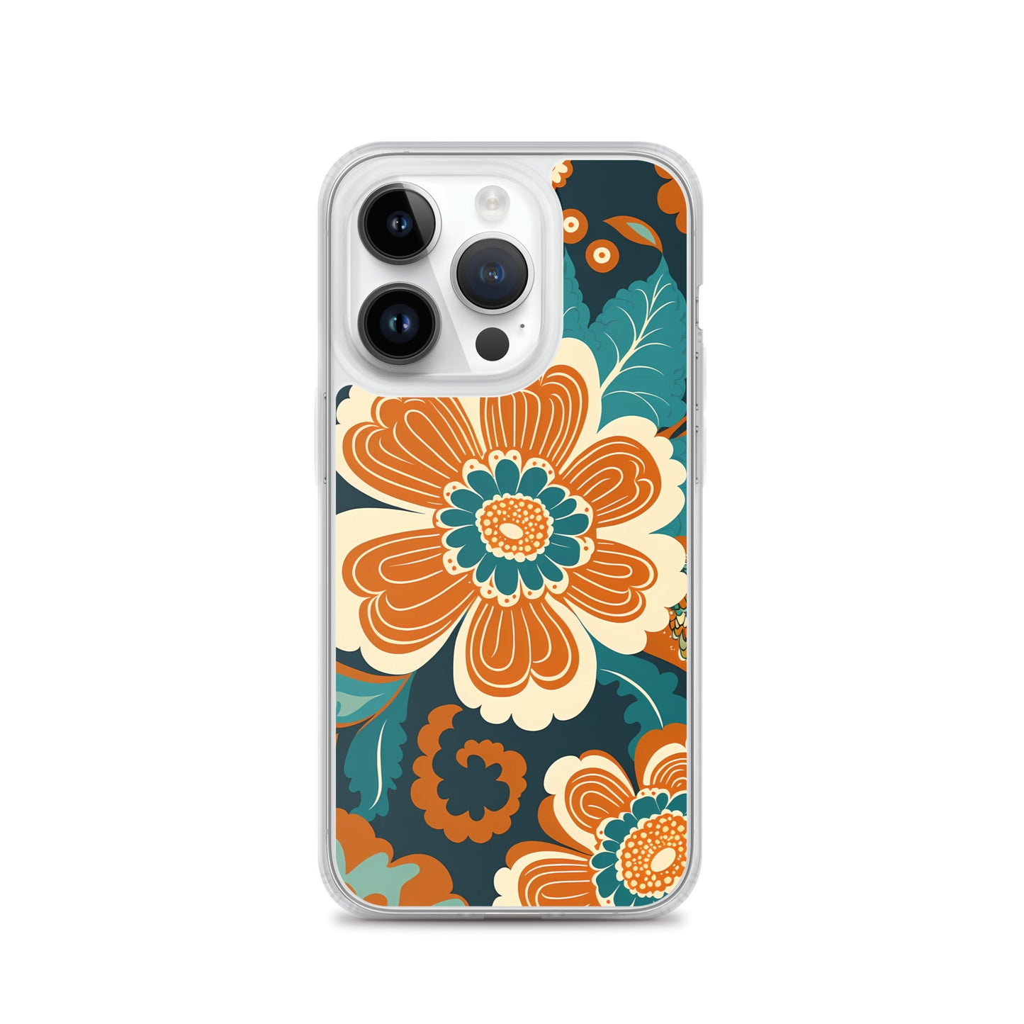 iPhone Case - Orange and Turquoise Blossom