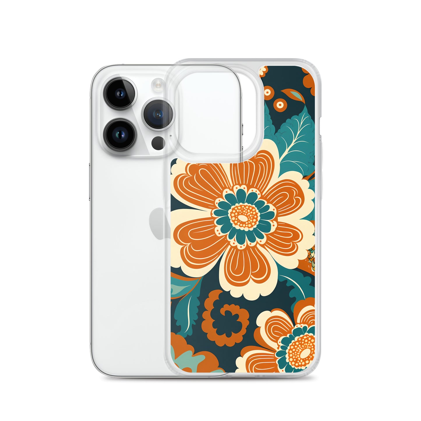iPhone Case - Orange and Turquoise Blossom