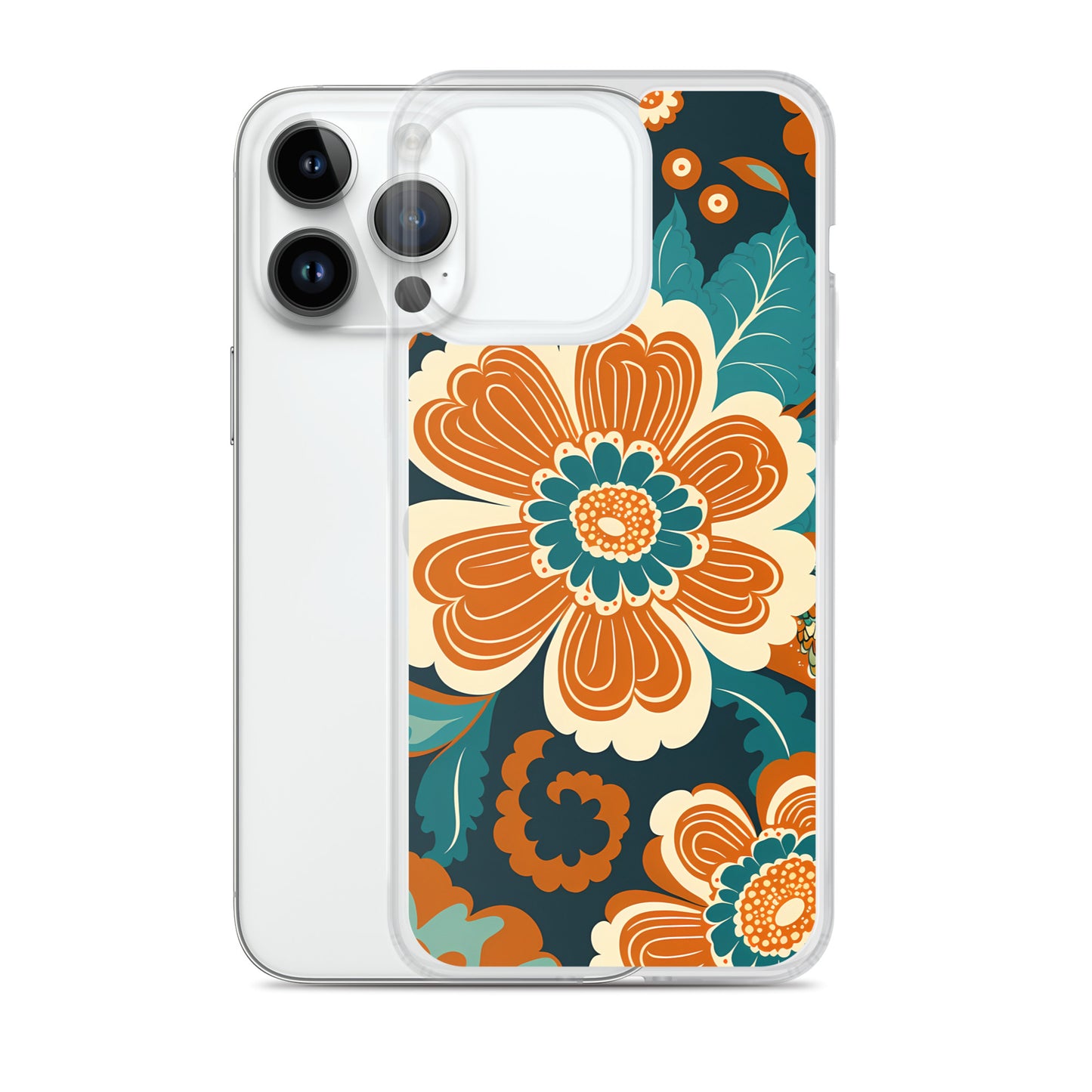 iPhone Case - Orange and Turquoise Blossom