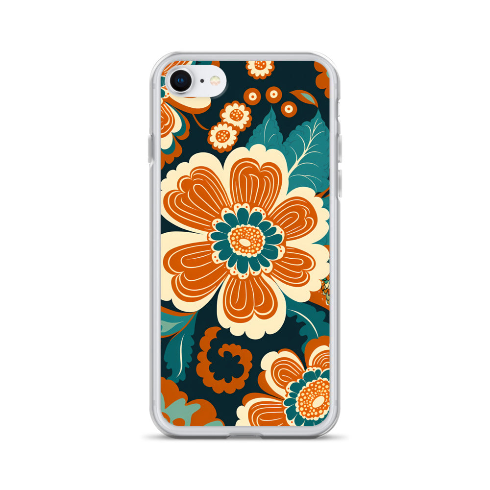 iPhone Case - Orange and Turquoise Blossom