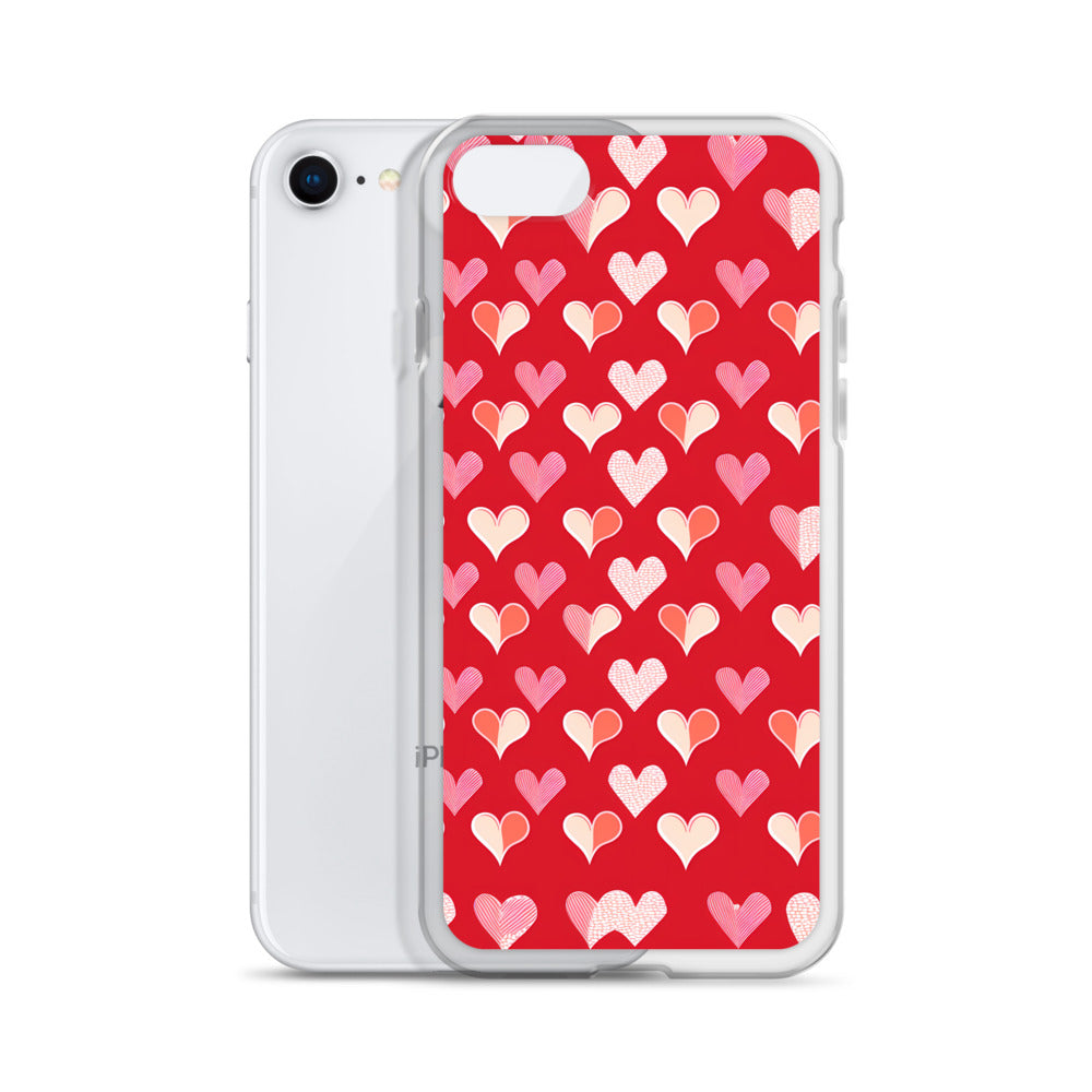 iPhone Case - Red and Pink Hearts