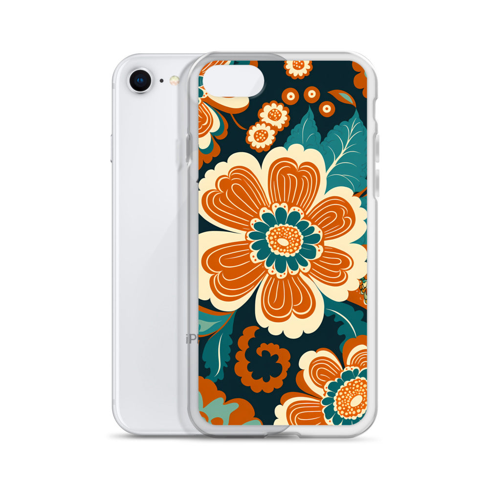 iPhone Case - Orange and Turquoise Blossom