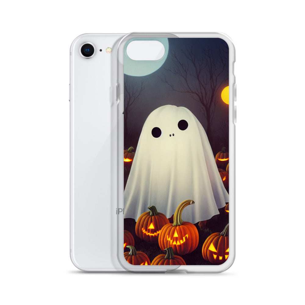 iPhone Case - Halloween Cute Ghost in the Pumpkin Patch