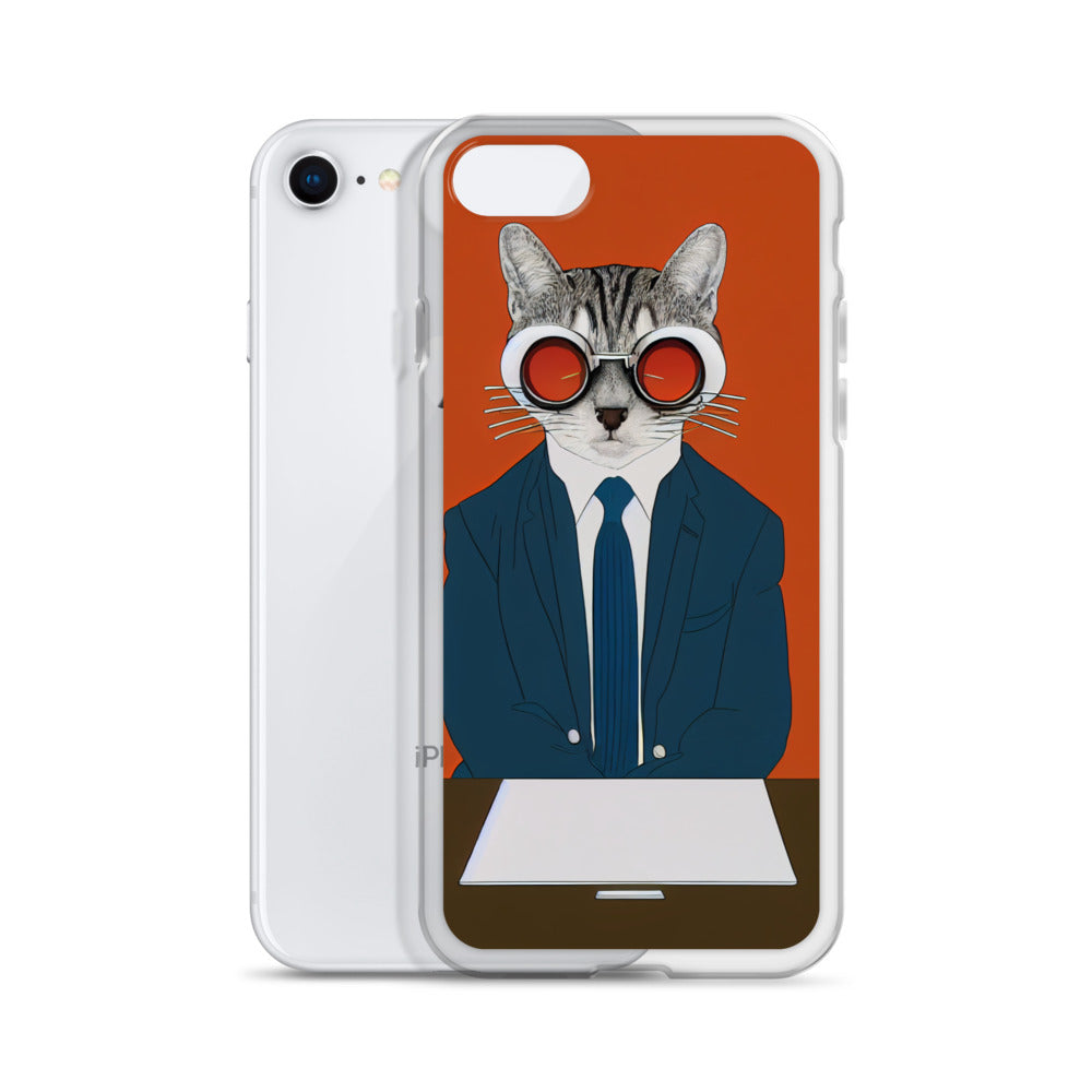 iPhone Case - Orange Business Cat Boss