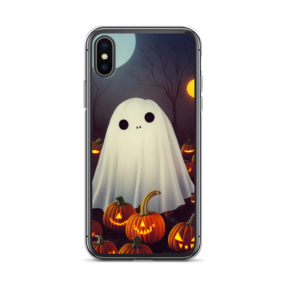 iPhone Case - Halloween Cute Ghost in the Pumpkin Patch
