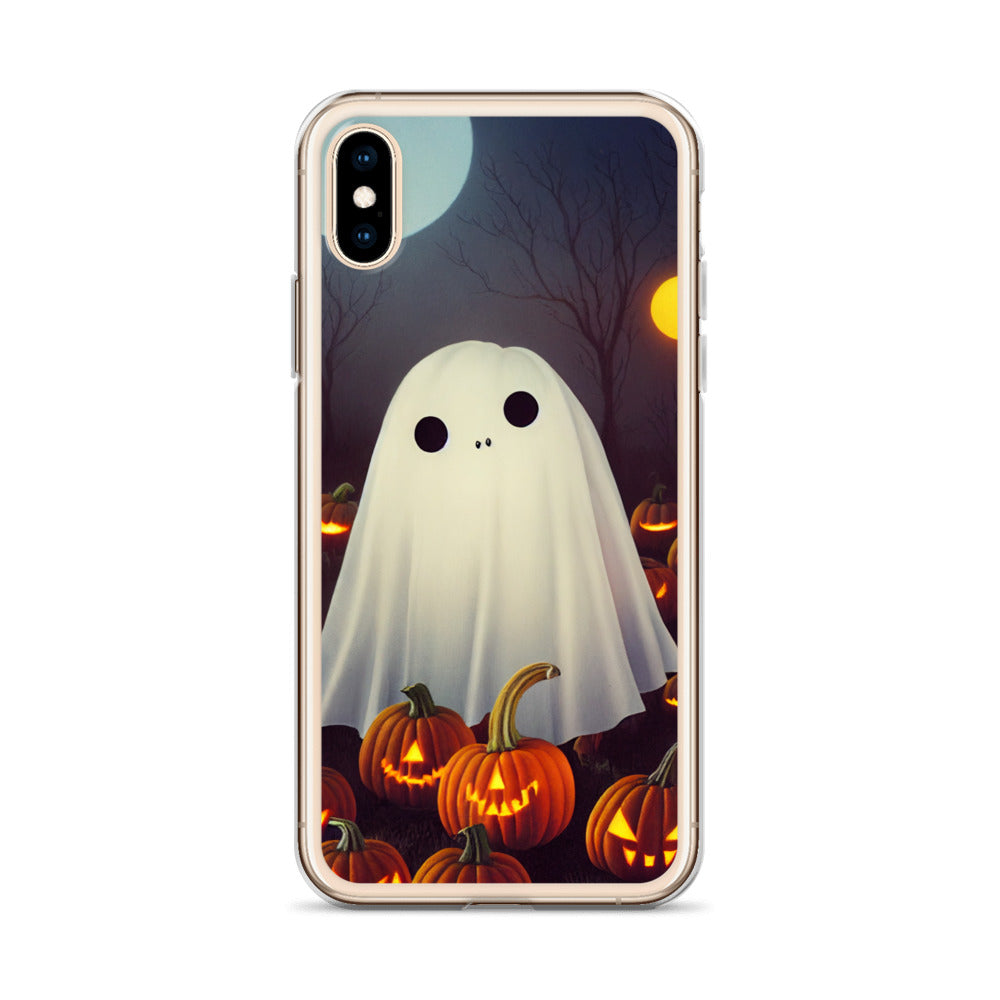 iPhone Case - Halloween Cute Ghost in the Pumpkin Patch