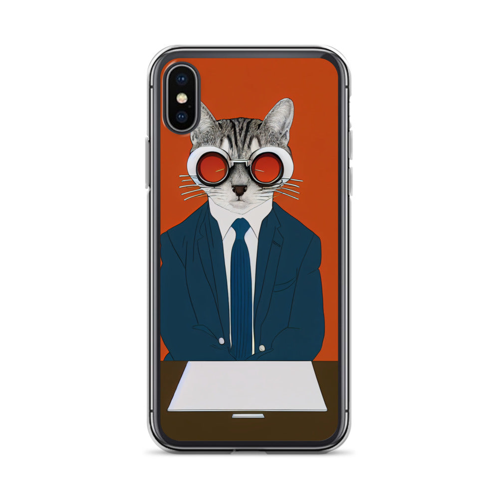 iPhone Case - Orange Business Cat Boss