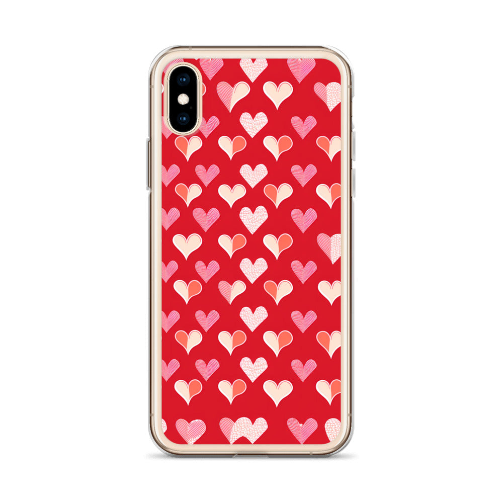 iPhone Case - Red and Pink Hearts