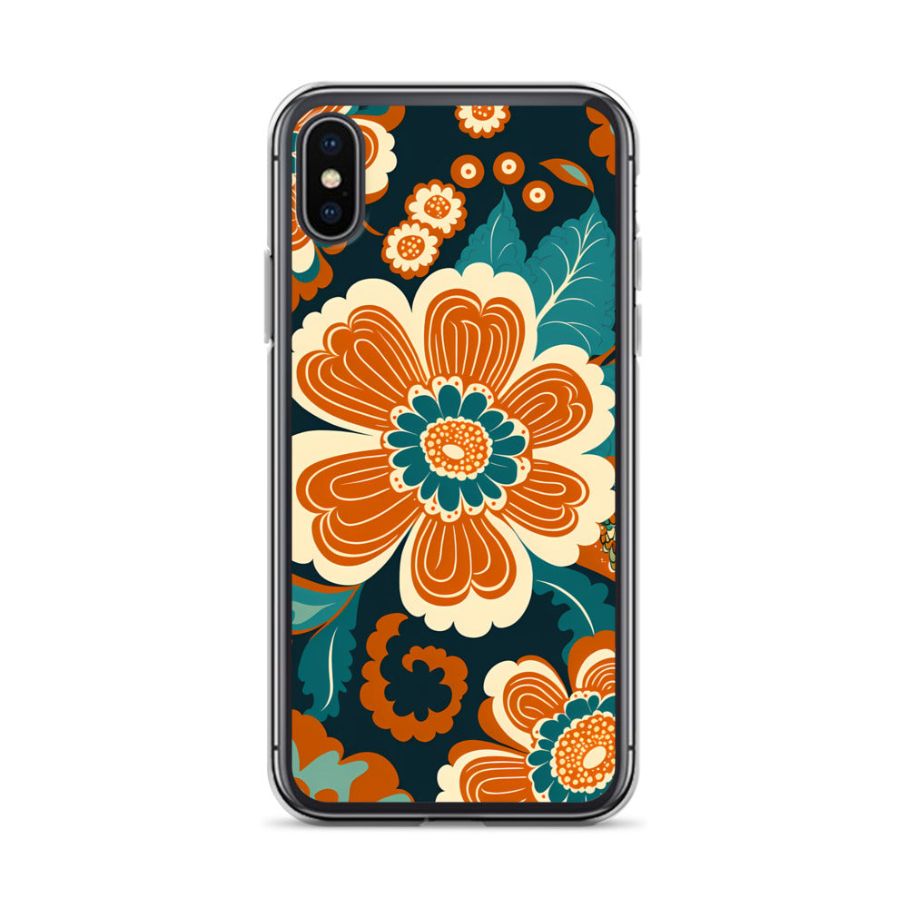 iPhone Case - Orange and Turquoise Blossom