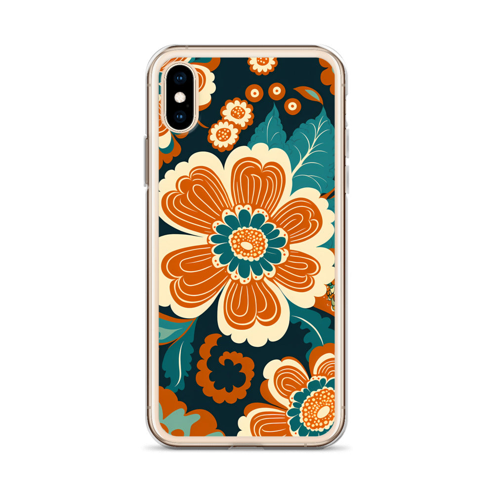 iPhone Case - Orange and Turquoise Blossom