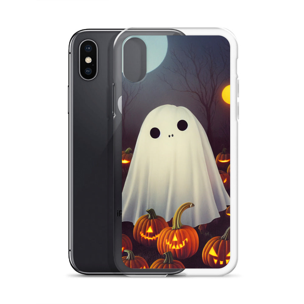 iPhone Case - Halloween Cute Ghost in the Pumpkin Patch