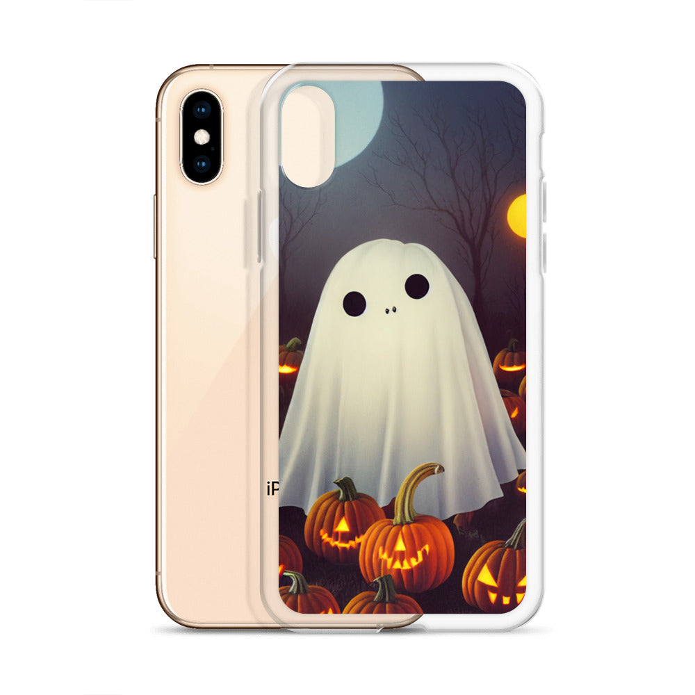 iPhone Case - Halloween Cute Ghost in the Pumpkin Patch