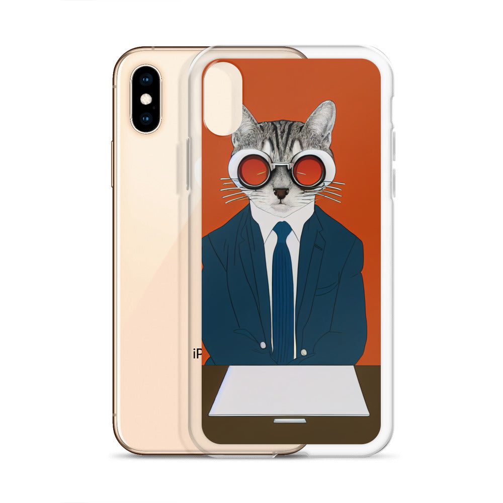 iPhone Case - Orange Business Cat Boss