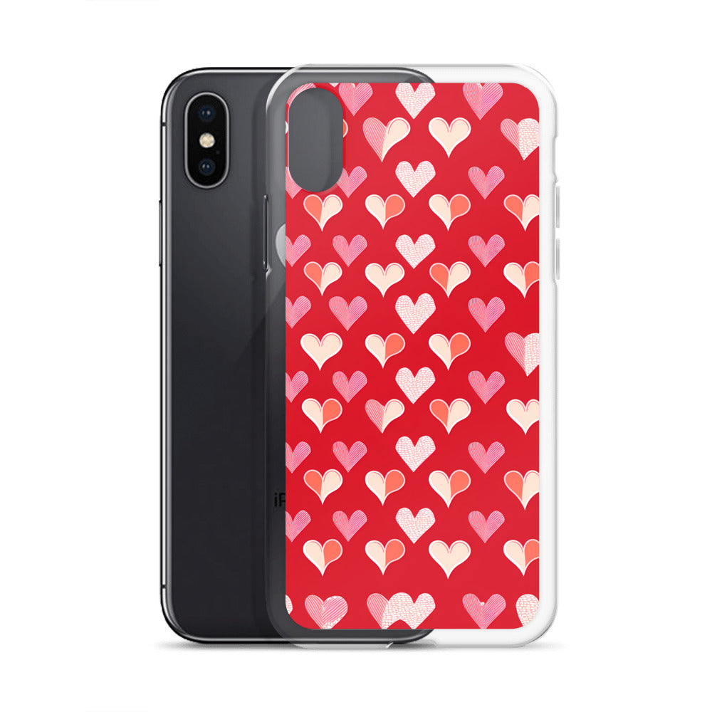 iPhone Case - Red and Pink Hearts