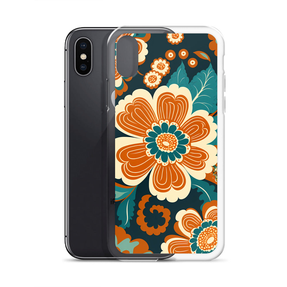 iPhone Case - Orange and Turquoise Blossom