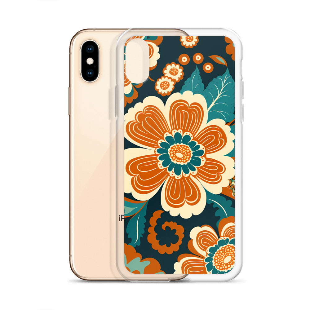 iPhone Case - Orange and Turquoise Blossom