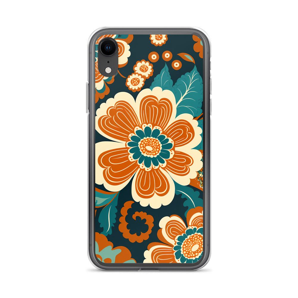 iPhone Case - Orange and Turquoise Blossom