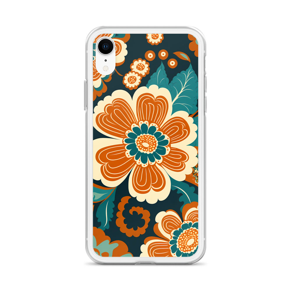 iPhone Case - Orange and Turquoise Blossom
