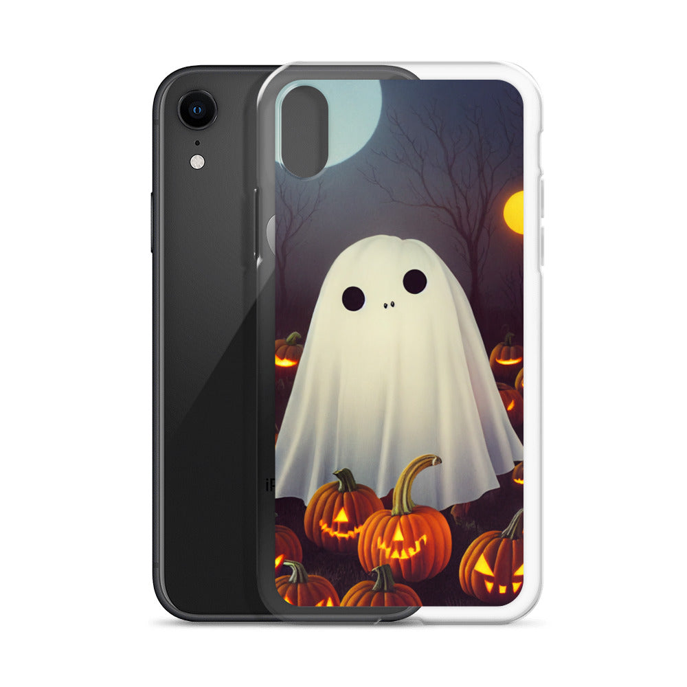 iPhone Case - Halloween Cute Ghost in the Pumpkin Patch