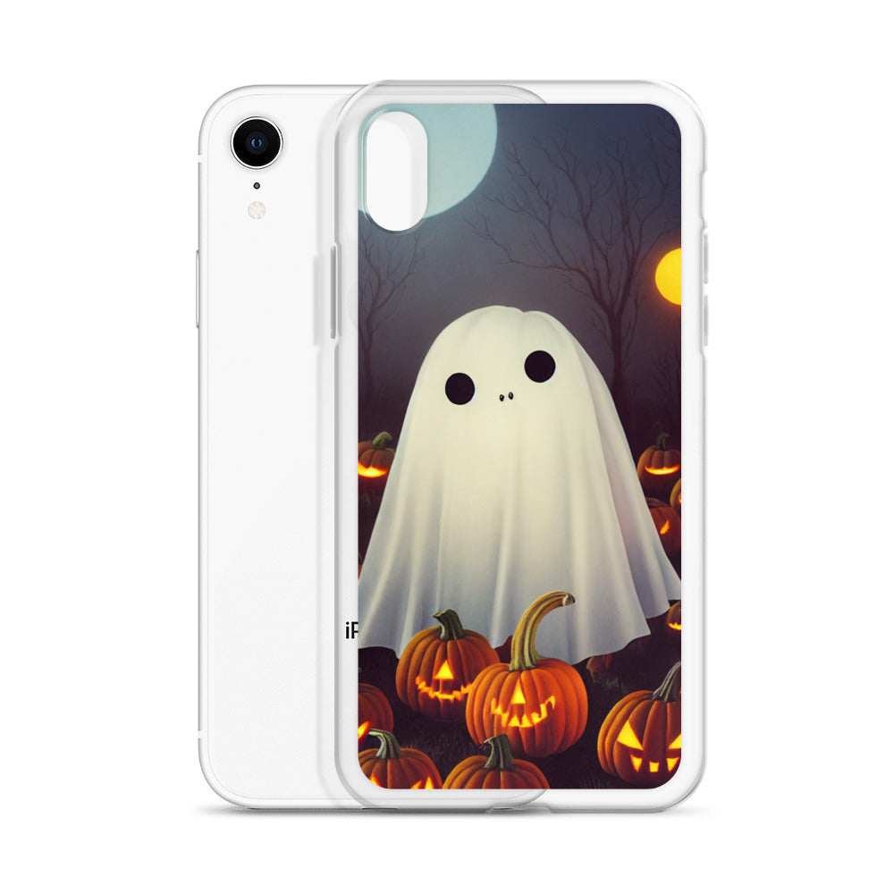 iPhone Case - Halloween Cute Ghost in the Pumpkin Patch