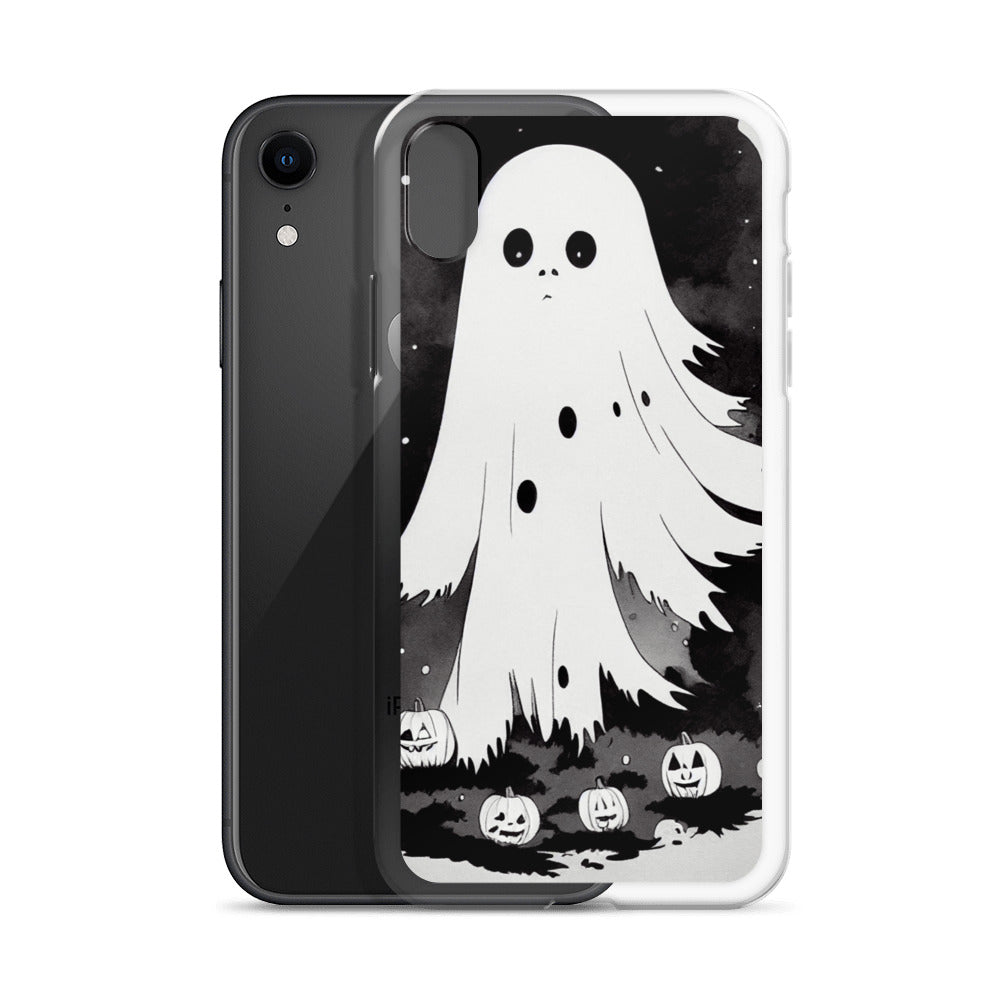 iPhone Case - Halloween Black and White Ghost