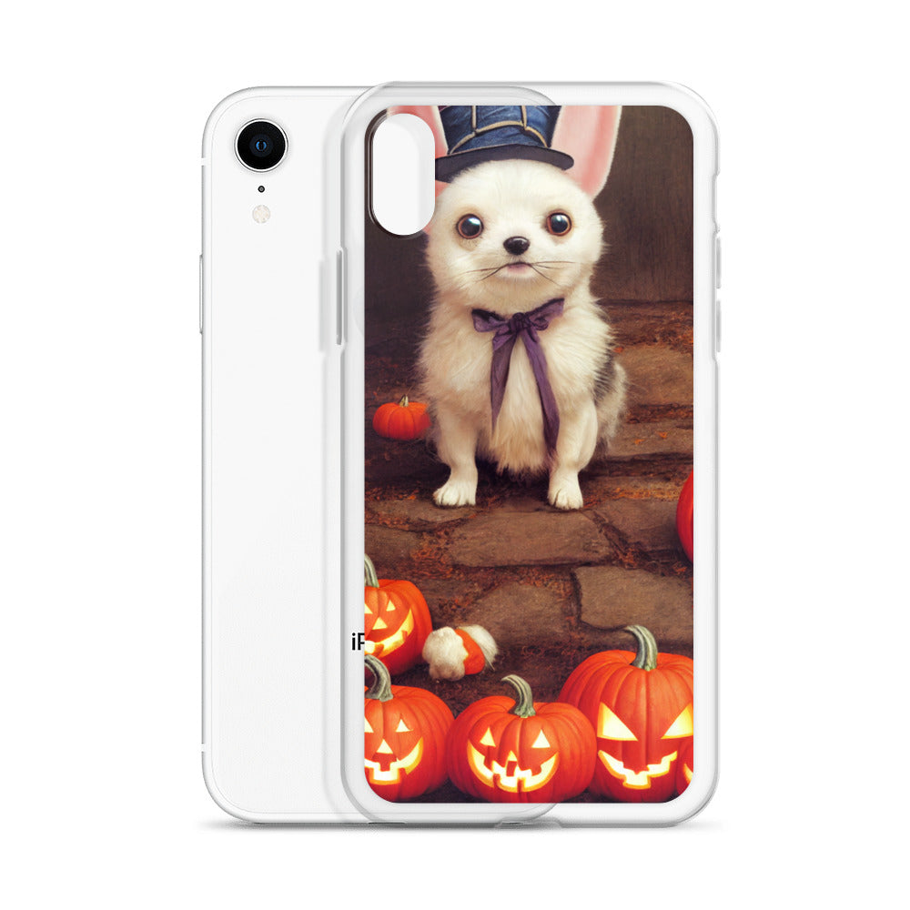 iPhone Case - Halloween Cute Pup with Purple Bow