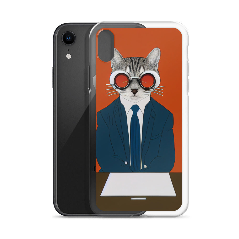 iPhone Case - Orange Business Cat Boss