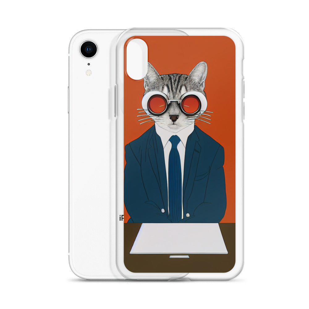 iPhone Case - Orange Business Cat Boss
