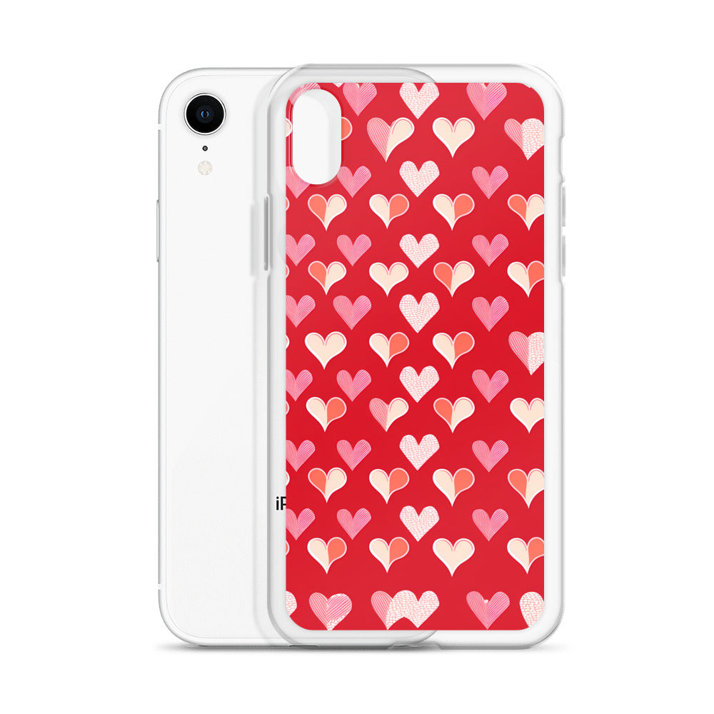 iPhone Case - Red and Pink Hearts