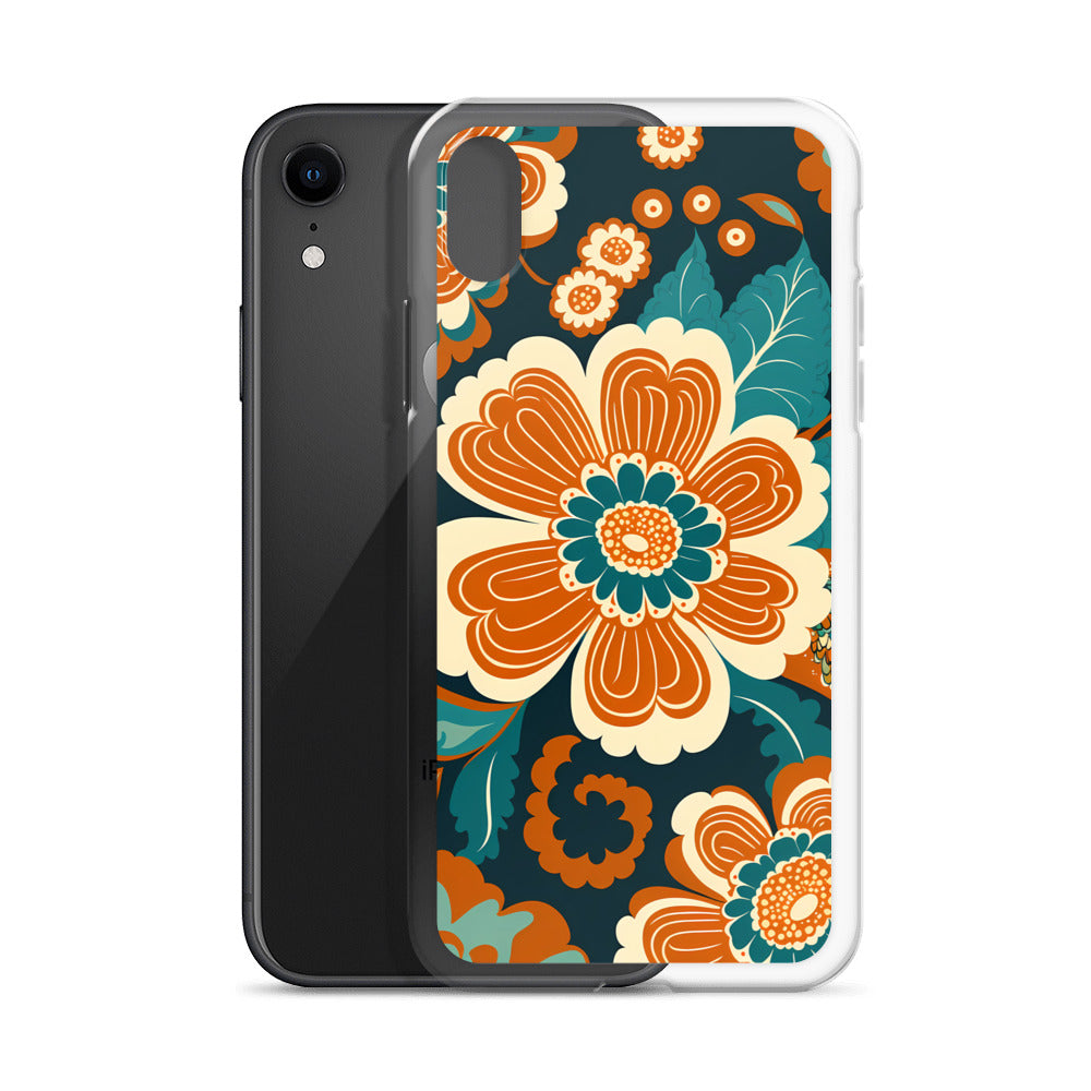 iPhone Case - Orange and Turquoise Blossom